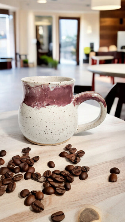 Speckled White & Raspberry Mug