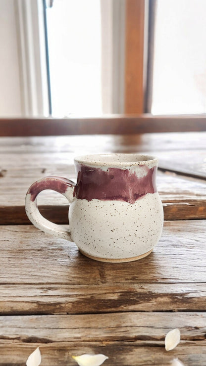 Speckled White & Raspberry Mug