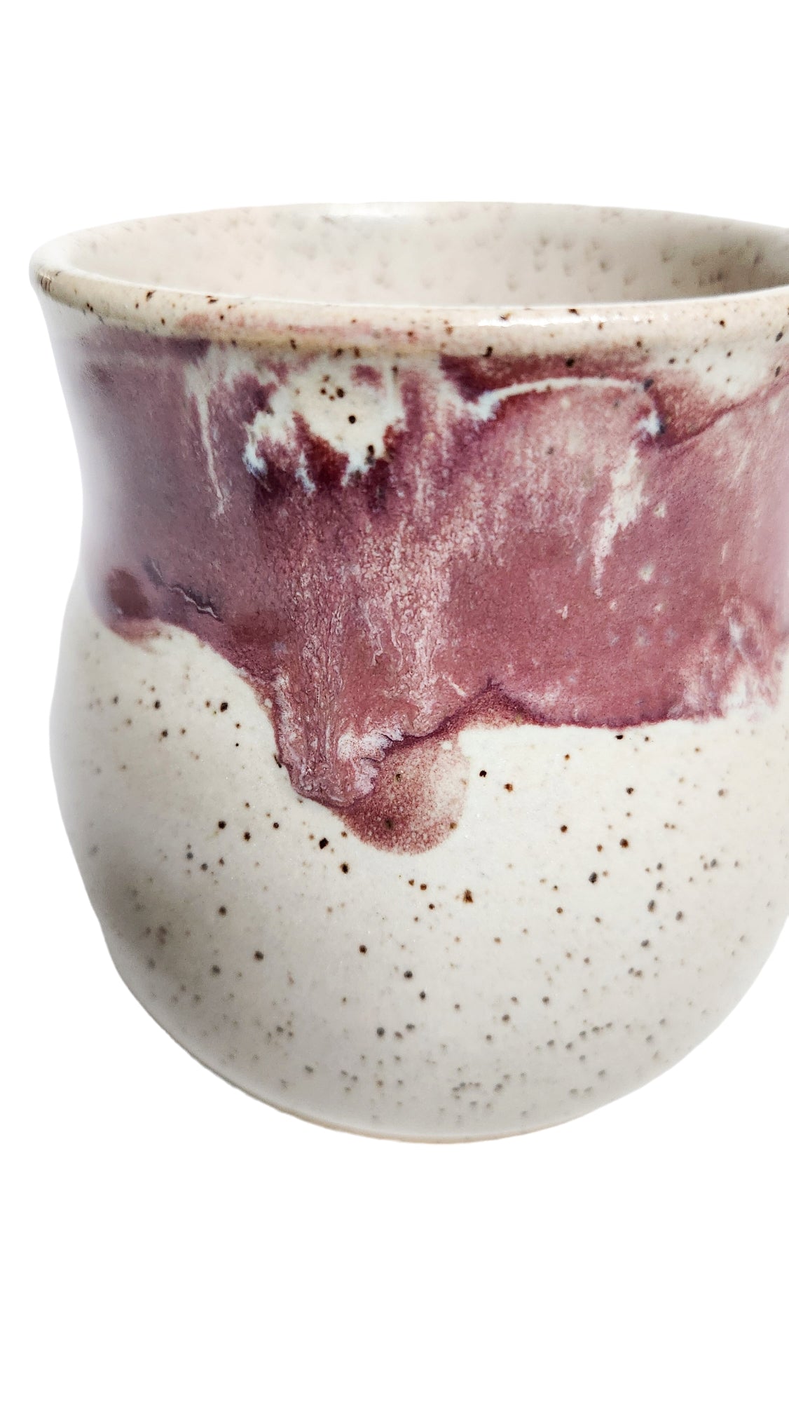 Speckled White & Raspberry Mug