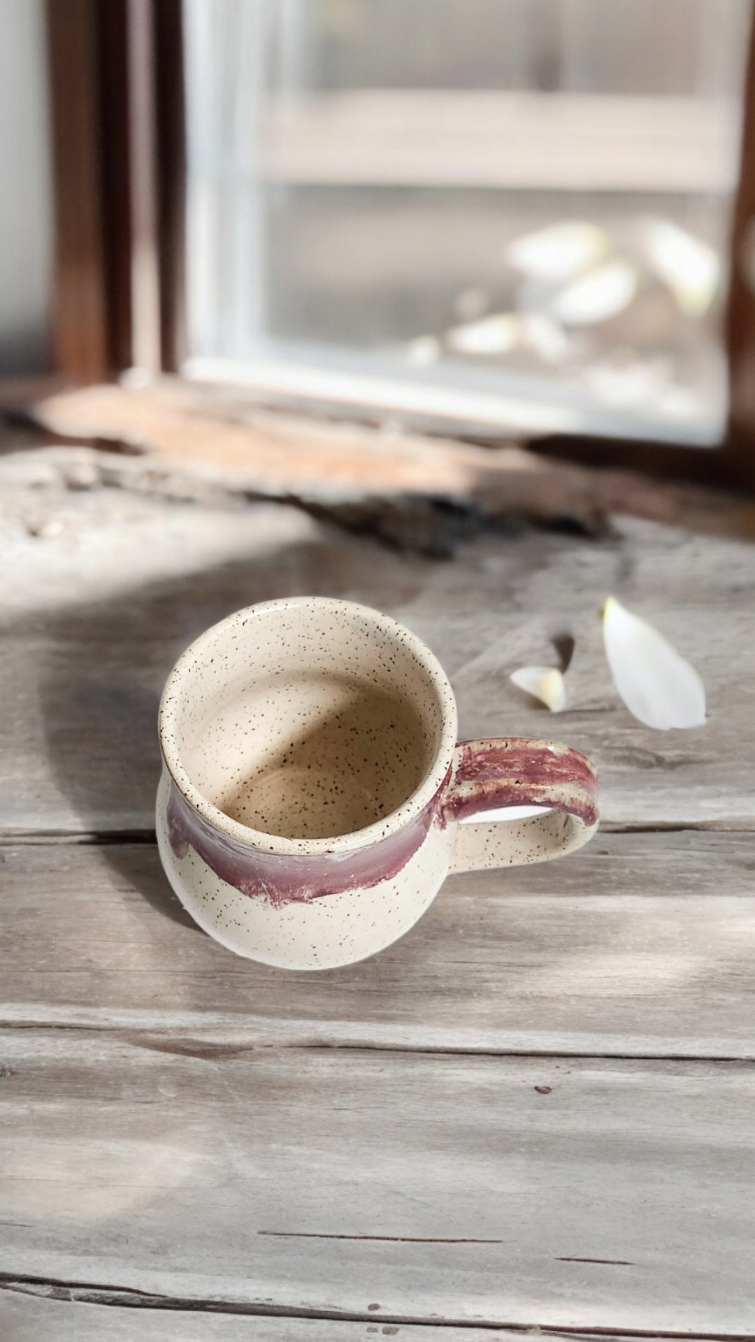 Speckled White & Raspberry Mug